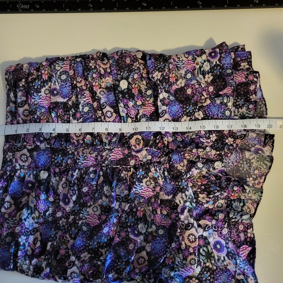 Isabel Marant Milendi Ruched Ruffled Silk-Blend, Women Mini Skirt, Size 6,Violet - Picture 14 of 16